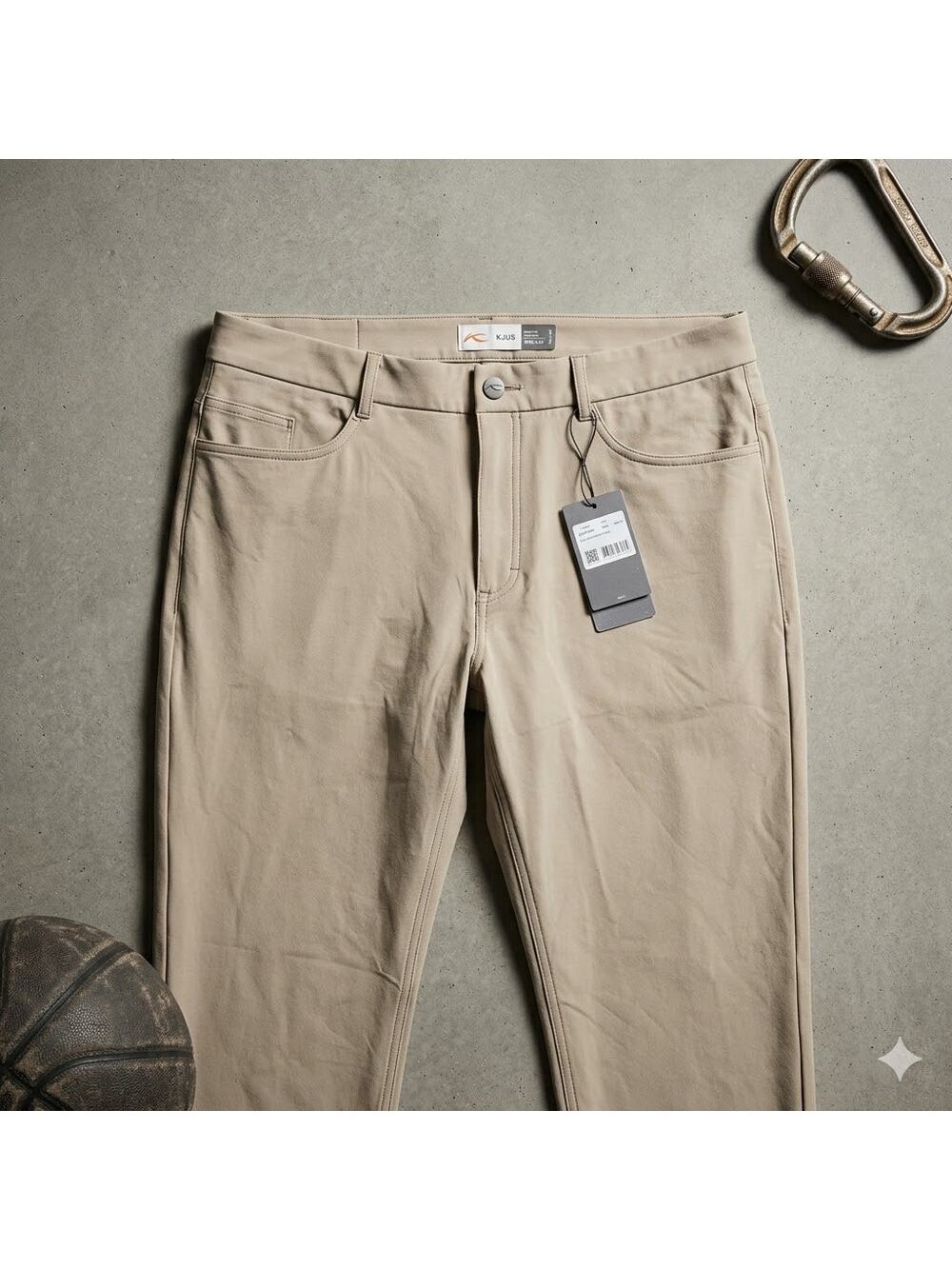NWT KJUS Ike 5-Pocket Tailored Fit Golf Pants Khaki Tan Men's 38x32 Performance